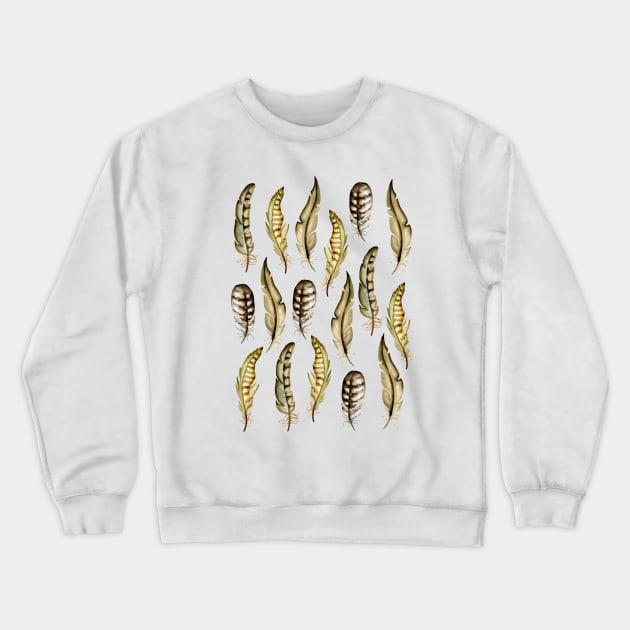 Watercolor feathers Crewneck Sweatshirt by JuliaBadeeva